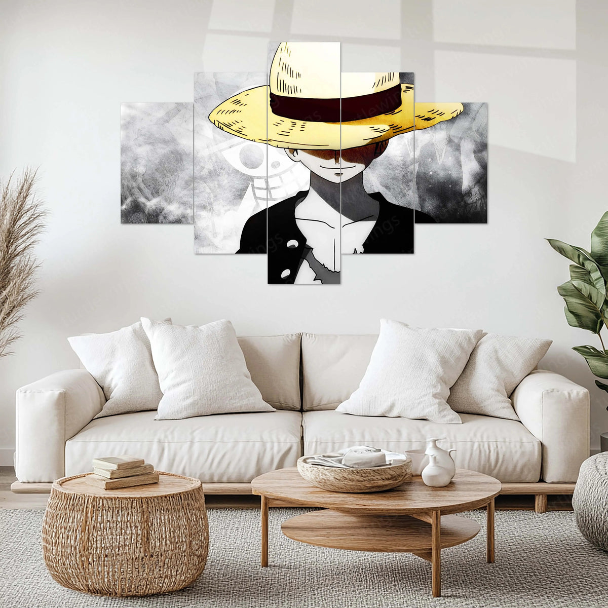 Monkey D. Luffy Metal Poster Set of 5 – Split Wall Art | One Piece Gear 5 Edition | Epic Anime Metal Frame Collection - TURTLEWINGS
