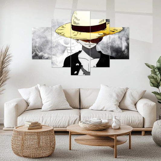 Monkey D. Luffy Metal Poster Set of 5 – Split Wall Art | One Piece Gear 5 Edition | Epic Anime Metal Frame Collection - TURTLEWINGS