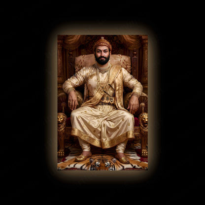 Chhatrapati Shivaji Maharaj Metal Frame | Warrior King Wall Art | Metal Frame 17 - TURTLEWINGS