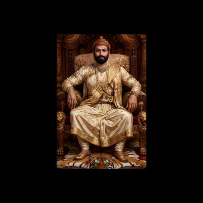 Chhatrapati Shivaji Maharaj Metal Frame | Warrior King Wall Art | Metal Frame 17 - TURTLEWINGS