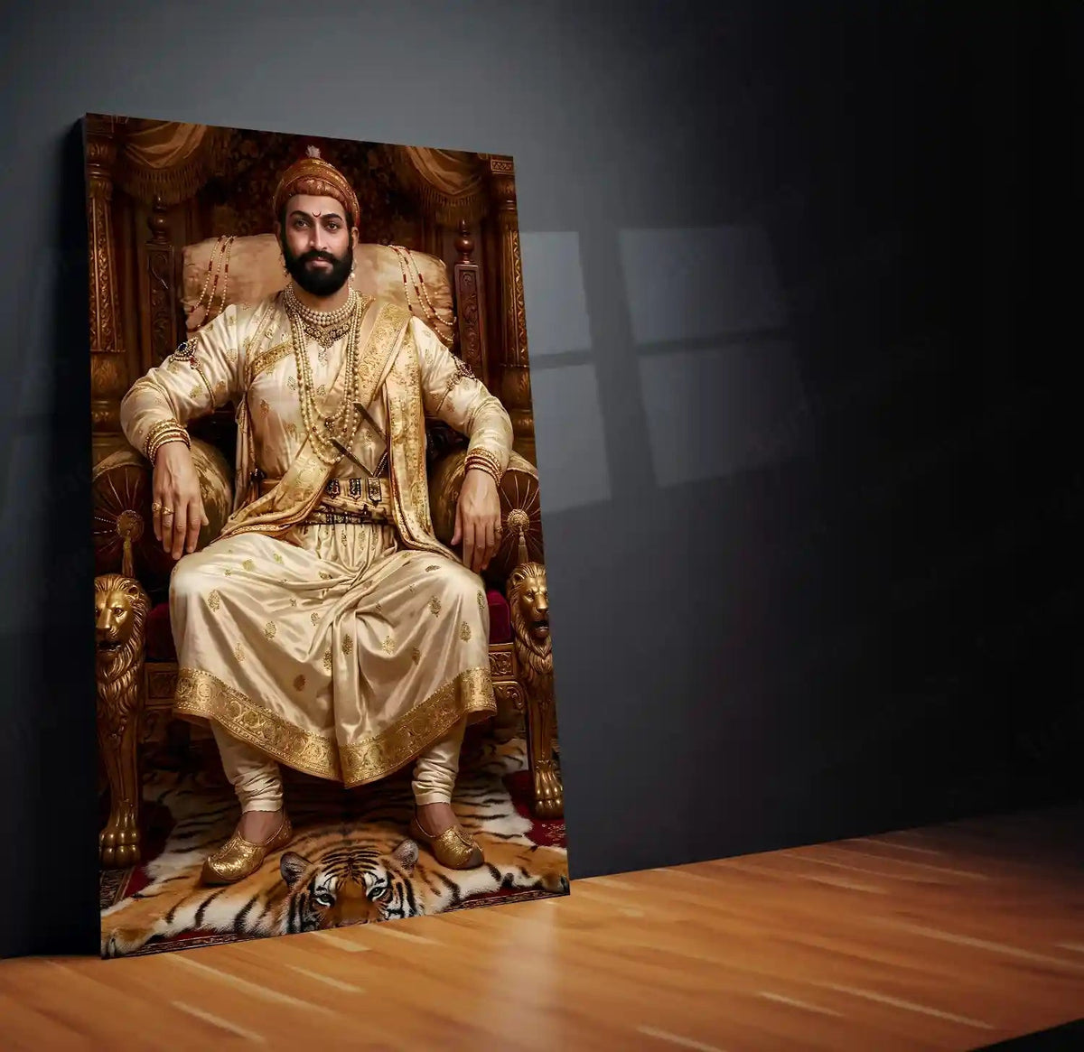 Chhatrapati Shivaji Maharaj Metal Frame | Warrior King Wall Art | Metal Frame 17 - TURTLEWINGS