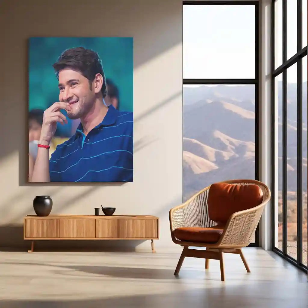 Movies & Series Metal Poster | Mahesh Babu Stylish Metal Poster | Telugu Superstar Wall Art | Premium Actor Portrait Frame - TURTLEWINGS