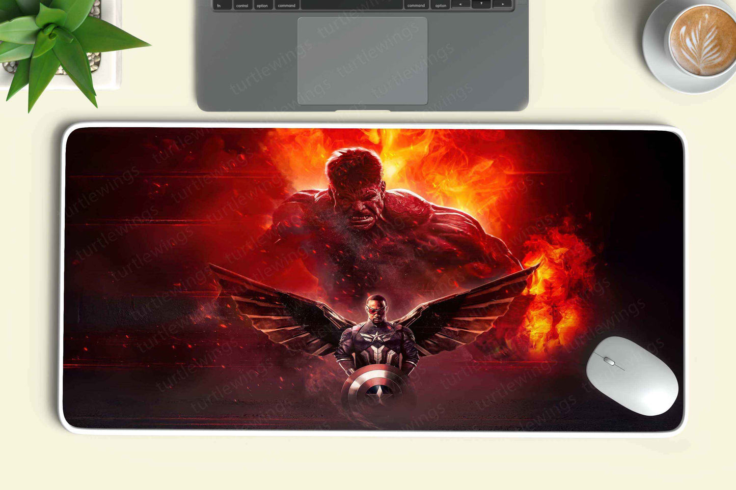 Marvel Legends Red Hulk & Captain America in Action Deskmat - TURTLEWINGS