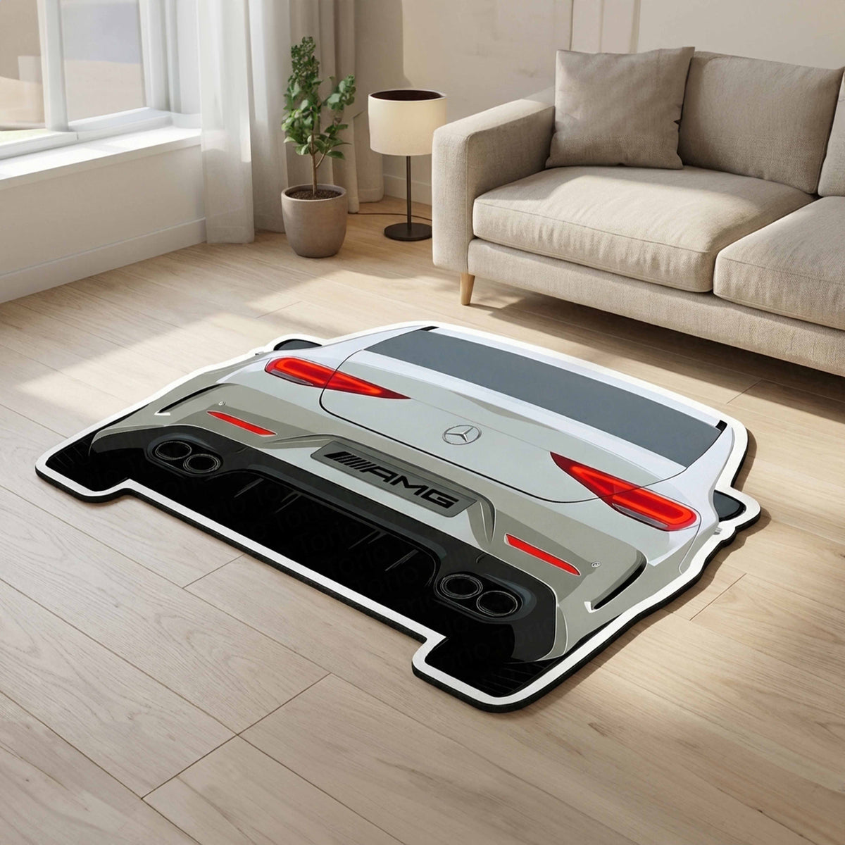 Mercedes-AMG Rear Design Floor Mat | Anti-Slip 3mm Absorbent Performance Car Flat Rug | Easy Clean Waterproof Automotive Floor Mat for Home, Office & Garage