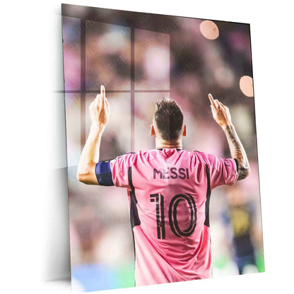 Lionel Messi Metal Poster | Football Legend Portrait | GOAT Wall Art - TURTLEWINGS