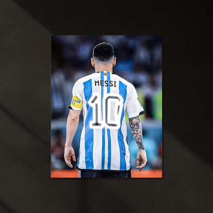 Lionel Messi No. 10 Neon LED Metal Poster | Argentina Legend Illuminated Football Wall Art