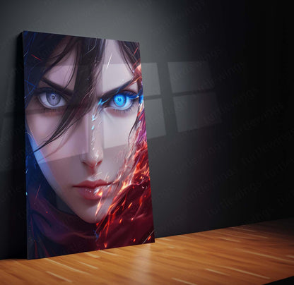 Anime Metal Poster Set of 3 | Mikasa Ackerman Dual Power Attack on Titan Triptych Wall Art