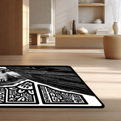 Modern Greek Statue Flat Rug | Classical Sculpture Art Area Flat Rug for Living Room, Bedroom & Office
