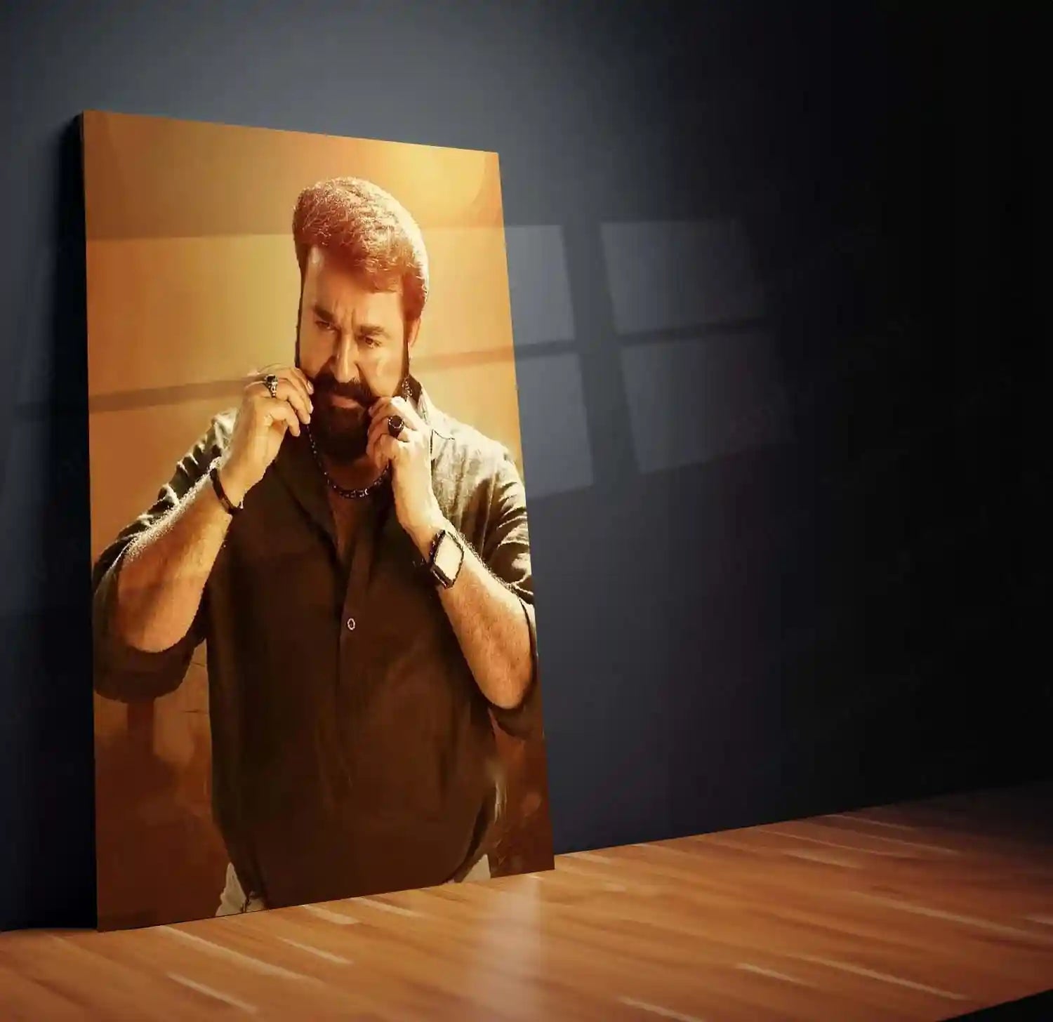 Movies & Series Metal Poster | Mohanlal Stylish Metal Poster | Malayalam Superstar Wall Art | Premium Actor Portrait Frame 01 - TURTLEWINGS