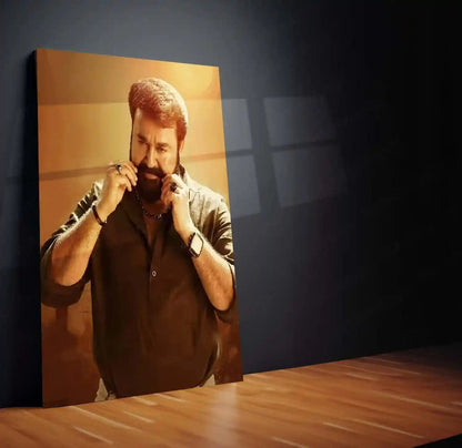 Movies & Series Metal Poster | Mohanlal Stylish Metal Poster | Malayalam Superstar Wall Art | Premium Actor Portrait Frame 01 - TURTLEWINGS