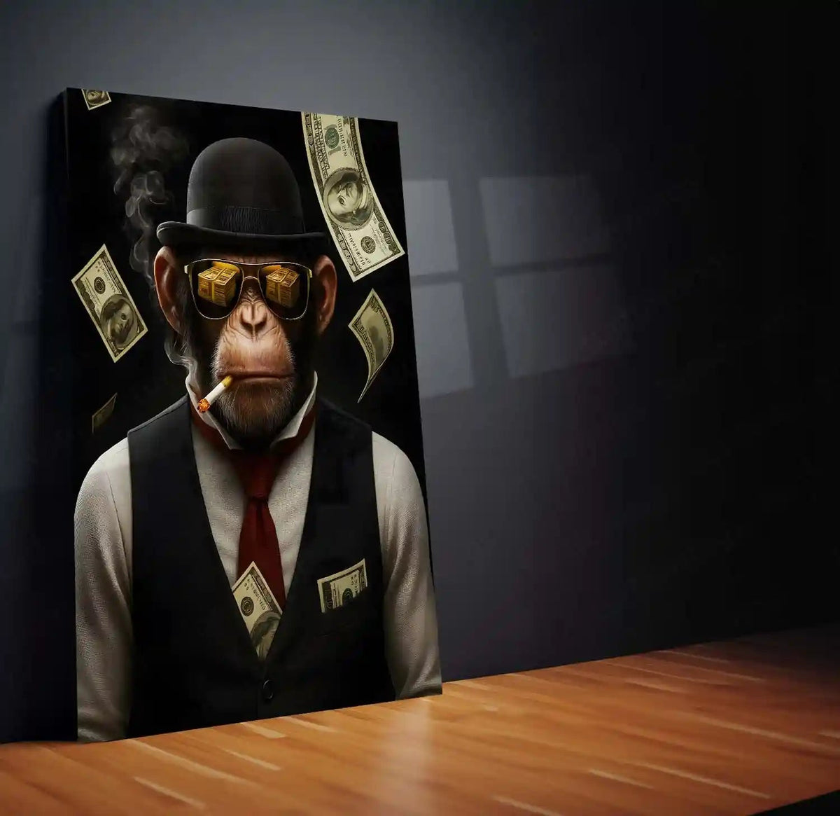 Bitcoin Brothers – Elite Hustler Monkey Metal Poster Set of 3 | Crypto King Wall Art | Luxury Money Décor Frames - TURTLEWINGS