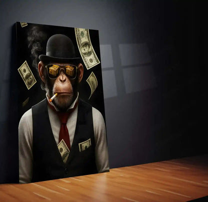 Bitcoin Brothers – Elite Hustler Monkey Metal Poster Set of 3 | Crypto King Wall Art | Luxury Money Décor Frames - TURTLEWINGS
