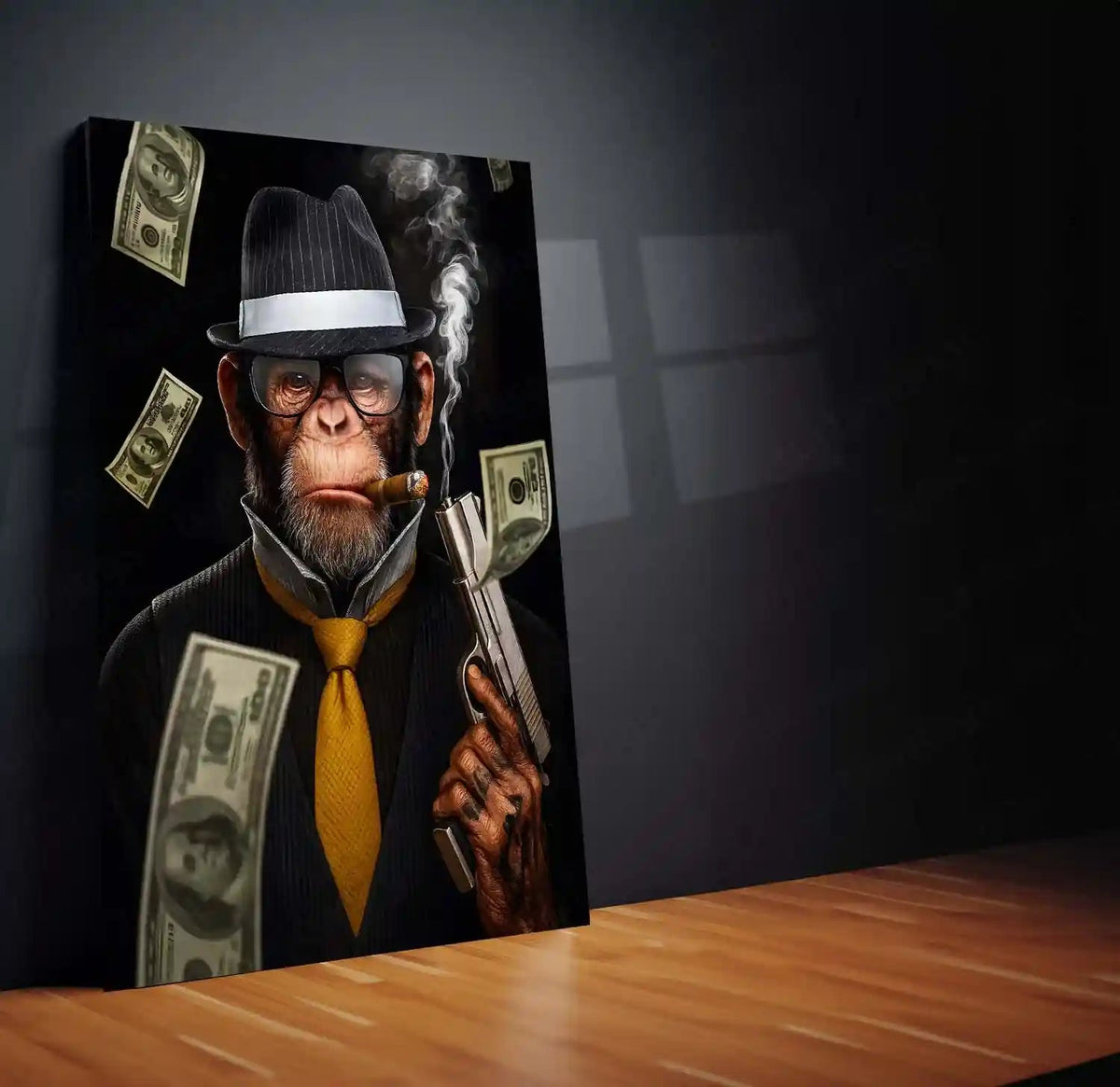 Bitcoin Brothers – Elite Hustler Monkey Metal Poster Set of 3 | Crypto King Wall Art | Luxury Money Décor Frames - TURTLEWINGS