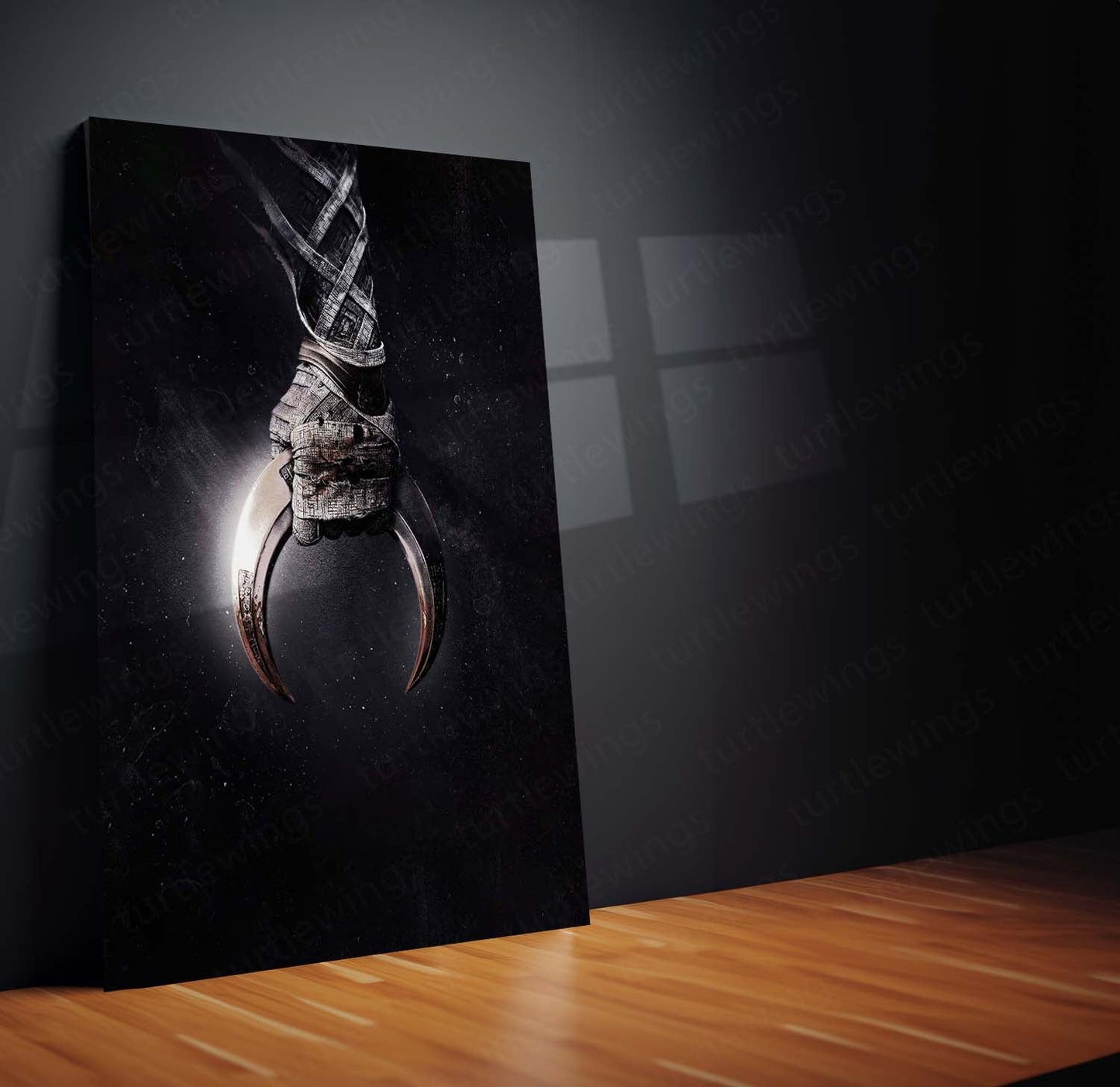 Moon Knight Metal Frame – Marvel Superhero Wall Art | Crescent Crusader Poster | Dark Aesthetic Collectible for Fans - TURTLEWINGS