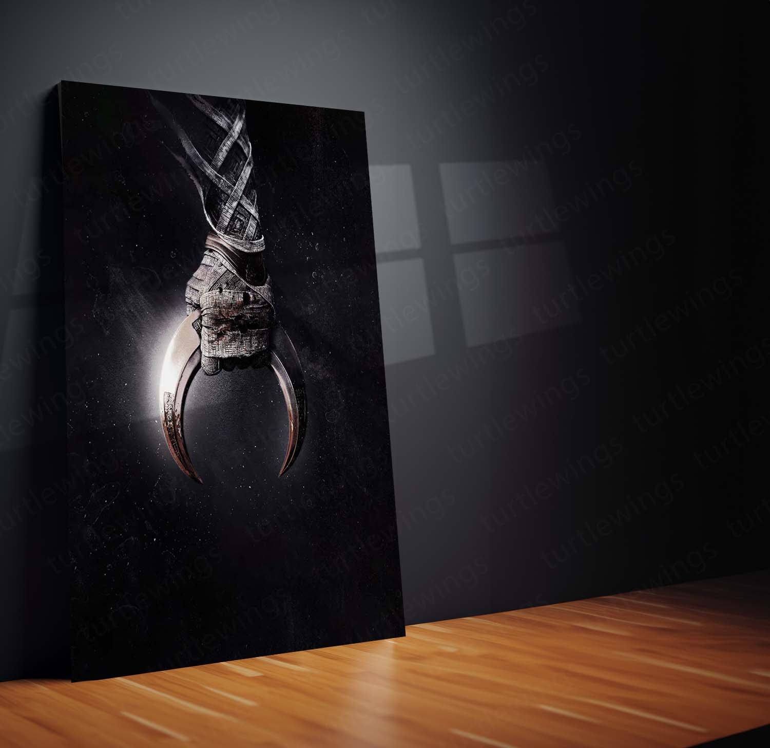 Moon Knight Metal Frame – Marvel Superhero Wall Art | Crescent Crusader Poster | Dark Aesthetic Collectible for Fans - TURTLEWINGS