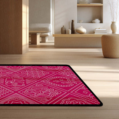 Traditional Decorative Motif Area Flat Rug | Ornate Ethnic Pattern Floor Mat | Cultural Artistic Flat Rug for Living Room, Traditional Home & Study Decor