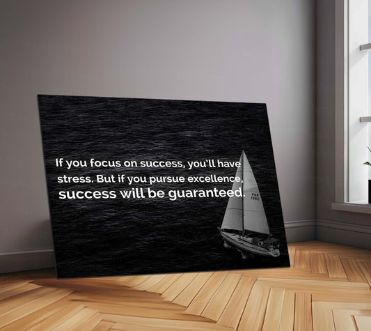 Quote Metal Poster | Pursue Excellence, Not Success” – Motivational Metal Poster | Inspirational Wall Art