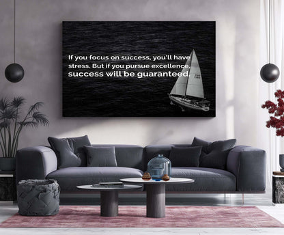 Quote Metal Poster | Pursue Excellence, Not Success” – Motivational Metal Poster | Inspirational Wall Art