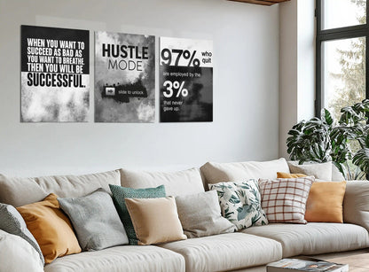 Motivational Metal Poster Set of 3 – Inspirational Wall Frame Décoretal wall frame set - TURTLEWINGS