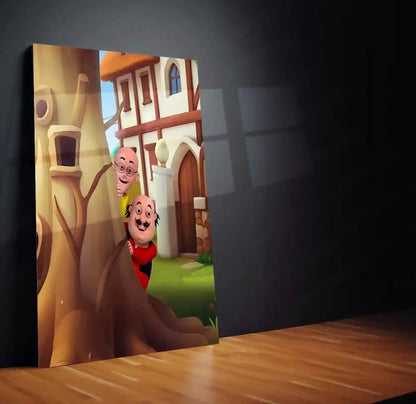Anime Metal Poster | Motlu Patlu Metal Poster | Fun Cartoon Wall Art | Kids Room Decor - TURTLEWINGS