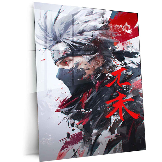 Kakashi Hatake Metal Poster | Naruto Anime Wall Art | Sharingan & Lightning Blade Decor - TURTLEWINGS
