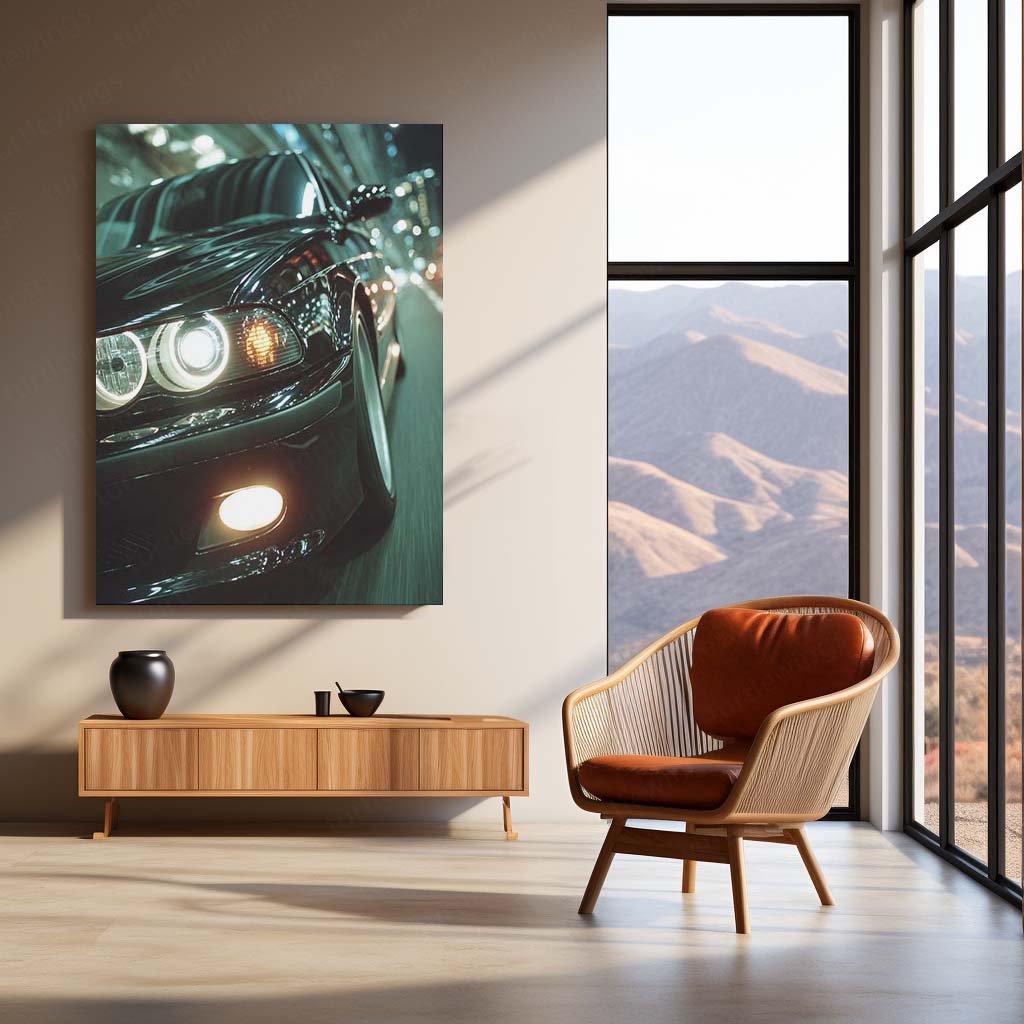 Slammed BMW M5 Metal Frame – Aggressive Stance Car Poster | Luxury Performance Wall Art - TURTLEWINGS