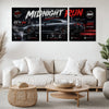 Car Metal Poster Set of 3 | Nissan GT-R Midnight Run Triptych Wall Art