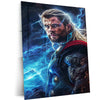Thor Holding Thor's Hammer with Lightning - Digital Artwork Print