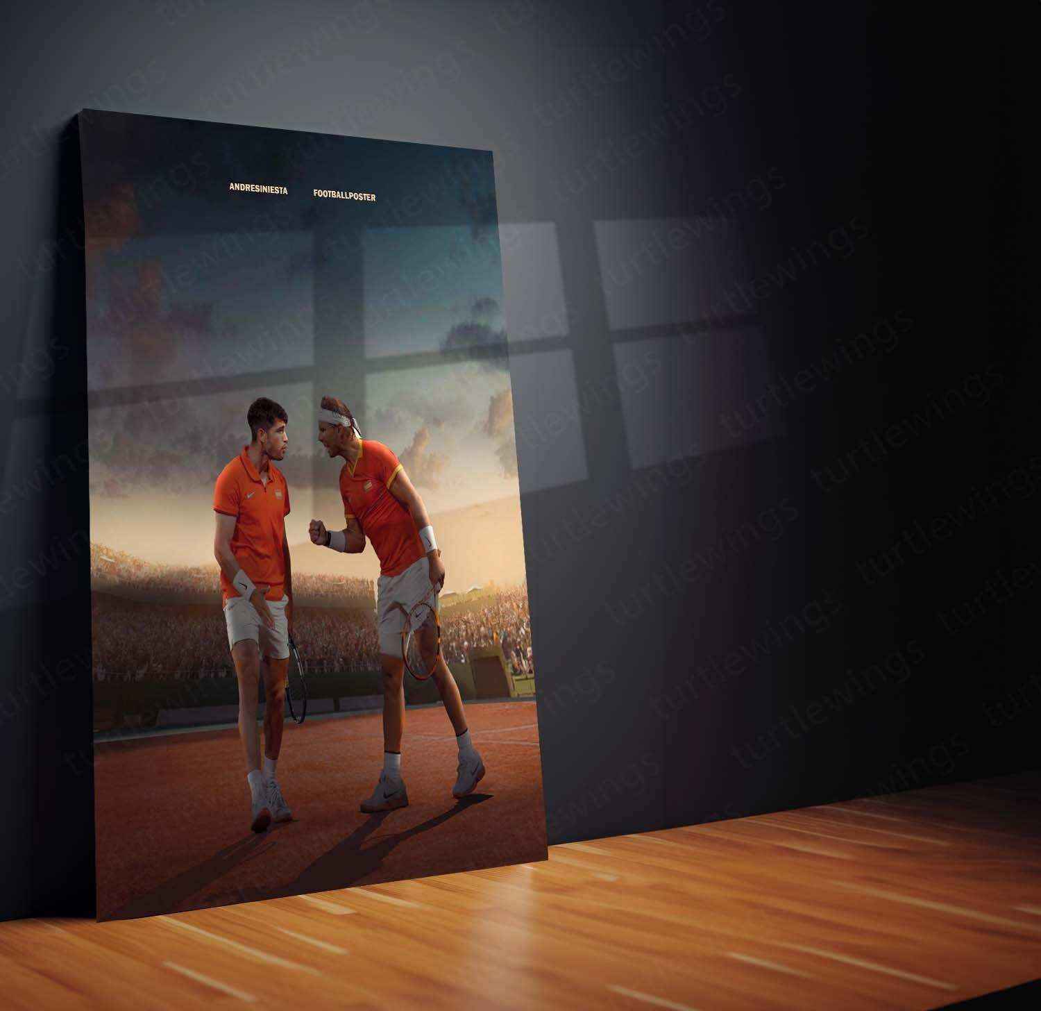 Rafael Nadal tennis player Metal Frame â Tribute to the King of Clay - TURTLEWINGS