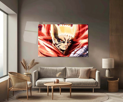 Anime Metal Poster | Naruto Kurama Mode Metal Poster | Powerful Anime Wall Art | Metal Poster