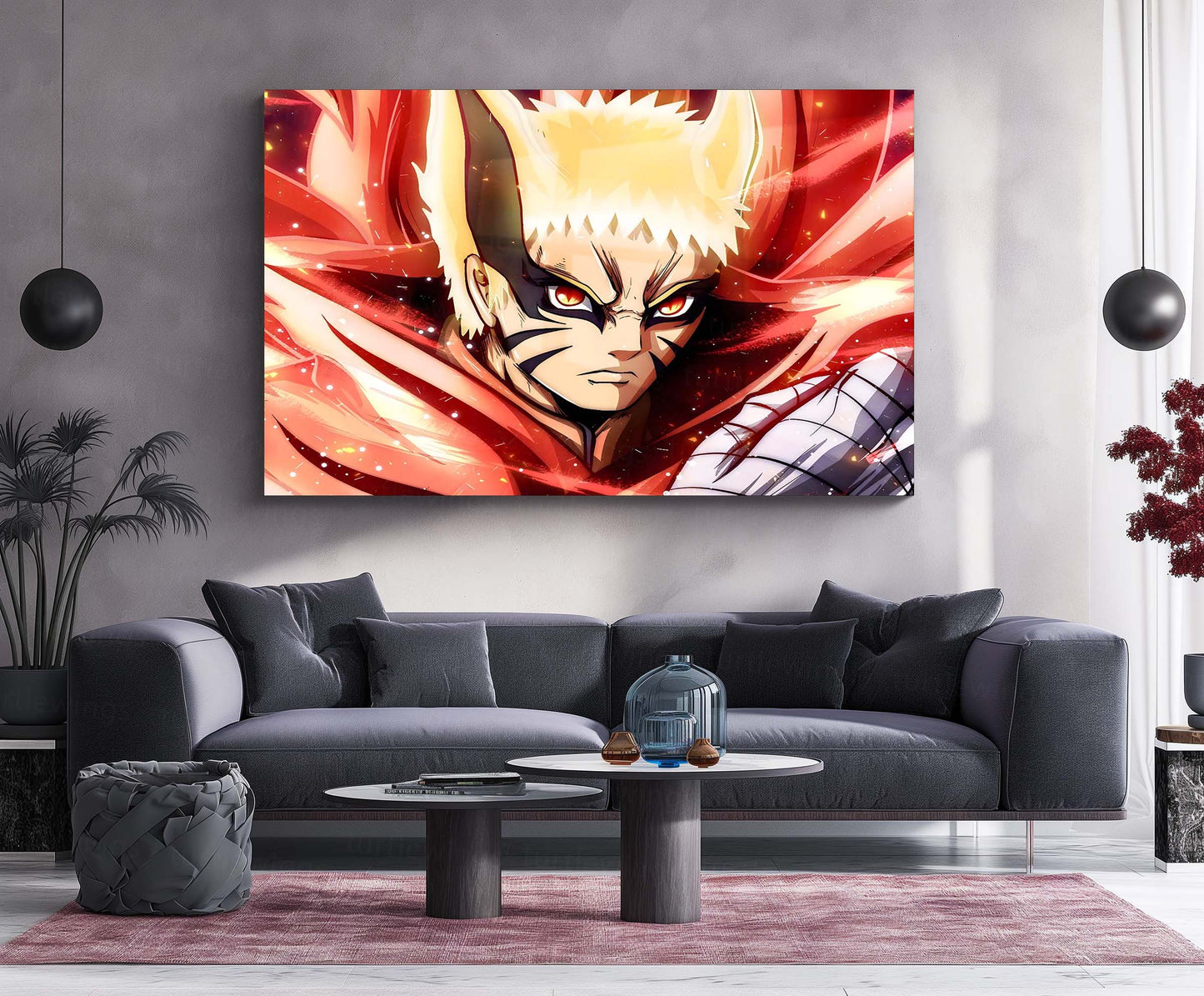 Anime Metal Poster | Naruto Kurama Mode Metal Poster | Powerful Anime Wall Art | Metal Poster