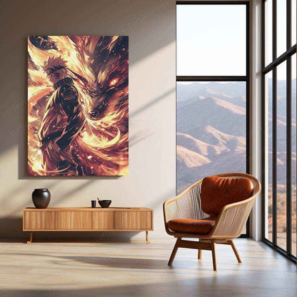 Naruto x Kurama Metal Poster – Legendary Tailed Beast & Ninja Duo | Naruto Anime Wall Art - TURTLEWINGS