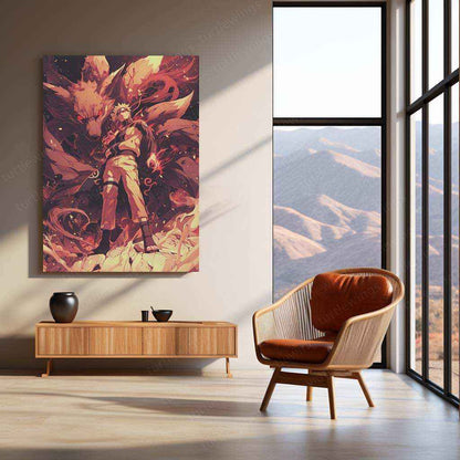 Naruto x Kurama Metal Poster – Legendary Tailed Beast & Ninja Duo | Naruto Anime Wall Art 2 - TURTLEWINGS