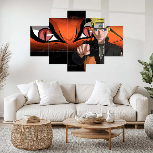 Naruto Metal Poster Set of 5 – Split Wall Art | Hokage Legacy Edition | Epic Anime Metal Frame Collection - TURTLEWINGS