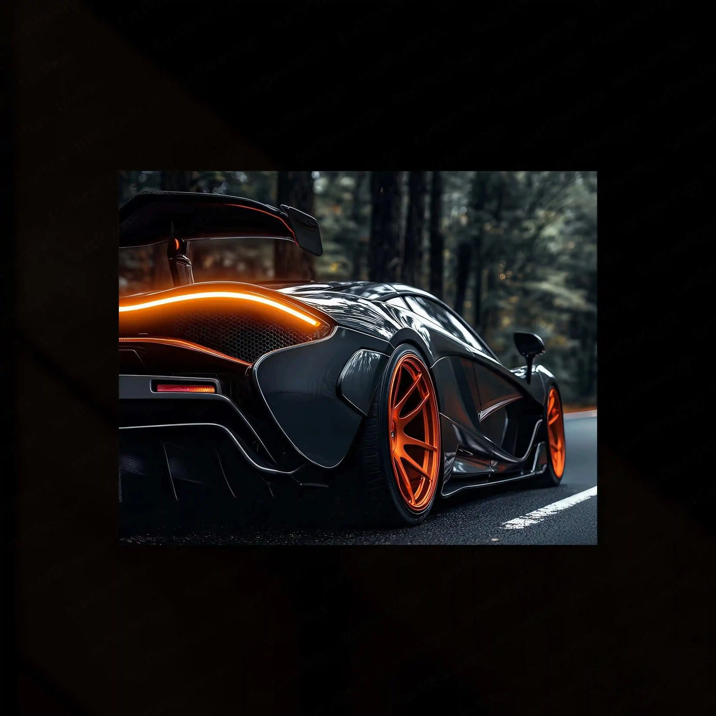 McLaren P1 Neon LED Metal Frame â Luxury Supercar Wall Art - TURTLEWINGS