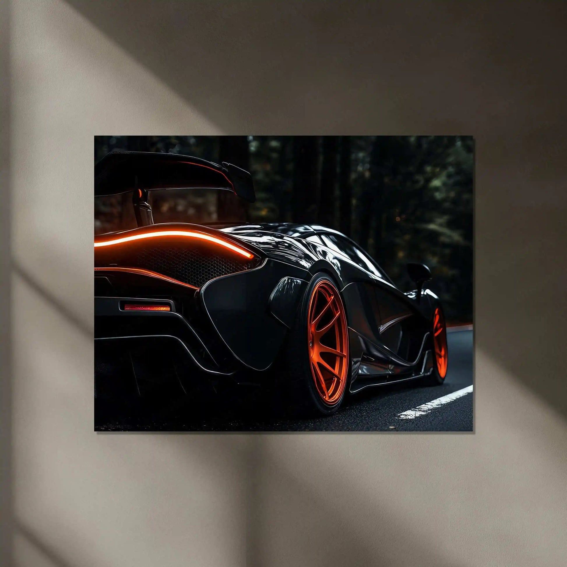 McLaren P1 Neon LED Metal Frame â Luxury Supercar Wall Art - TURTLEWINGS