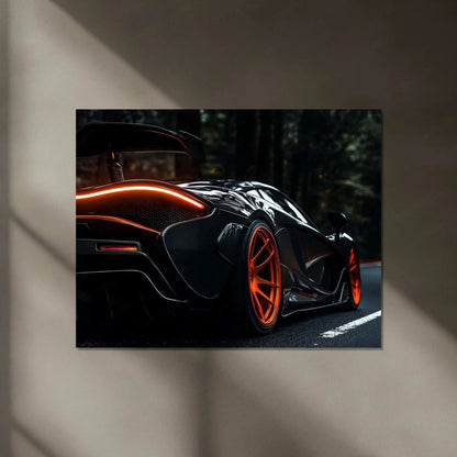 McLaren P1 Neon LED Metal Frame â Luxury Supercar Wall Art - TURTLEWINGS