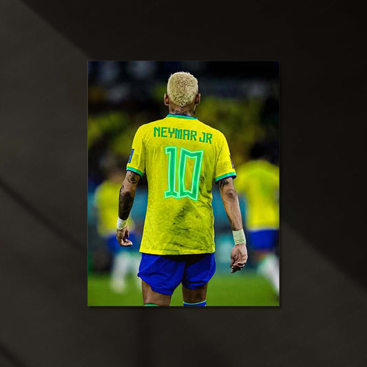Neymar Jr. No. 10 Neon LED Metal Poster | Brazil Football Icon Premium Illuminated Wall Art