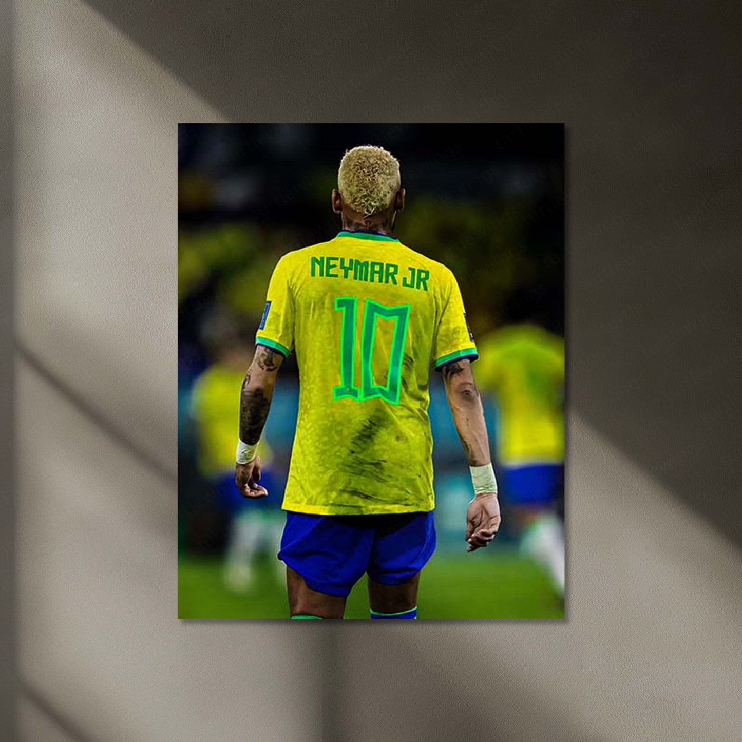 Neymar Jr. No. 10 Neon LED Metal Poster | Brazil Football Icon Premium Illuminated Wall Art