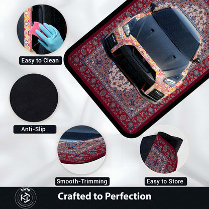 Nissan GT-R R35 Front View Floor Mat | Persian Carpet Style JDM Supercar Flat Rug | Anti-Slip 3mm Absorbent Performance Car Design Mat for Home, Office & Studio