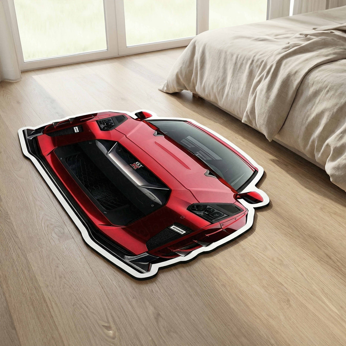 Nissan GT-R R35 Floor Mat | Anti-Slip 3mm Absorbent Supercar Design Flat Rug | Easy Clean Waterproof Car-Style Floor Mat for Home, Office & Garage
