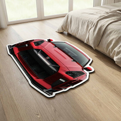 Nissan GT-R R35 Floor Mat | Anti-Slip 3mm Absorbent Supercar Design Flat Rug | Easy Clean Waterproof Car-Style Floor Mat for Home, Office & Garage