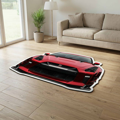 Nissan GT-R R35 Floor Mat | Anti-Slip 3mm Absorbent Supercar Design Flat Rug | Easy Clean Waterproof Car-Style Floor Mat for Home, Office & Garage