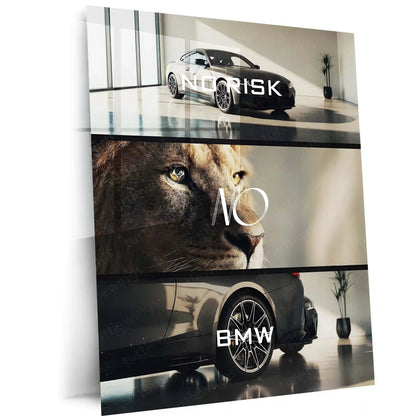 Quote Metal Poster | No Risk, No BMW Metal Frame Luxury Ambition Wall Art | Elite Hustle & High-Reward Mindset Quote Metal Poster - TURTLEWINGS 