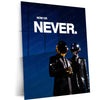 Quote Metal Poster | Daft Punk – Now or Never Metal Frame Time-Is-Now Execution Mindset Quote Wall Art | Action Over Delay Futuristic Metal Poster