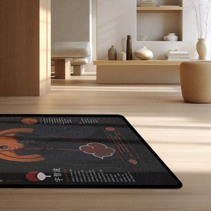 Naruto Obito (Tobi) Anime Character Flat Rug | Masked Man Akatsuki Tobi Art Flat Rug | Premium Anime Gaming Room Floor Decor