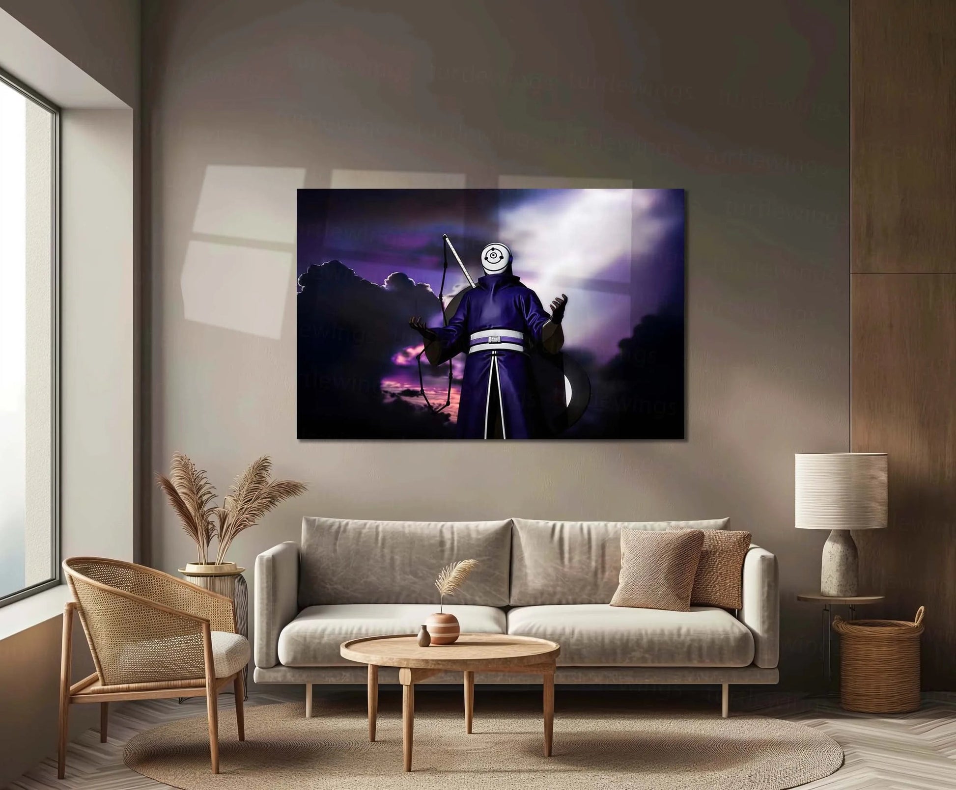Anime Metal Poster | Obito Uchiha – The Ninja in the Mask | Naruto Anime Metal Frame | Dark Shinobi Wall Art - TURTLEWINGS