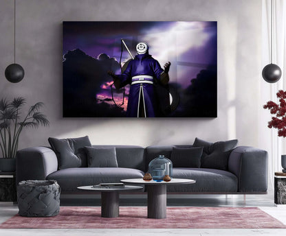 Anime Metal Poster | Obito Uchiha – The Ninja in the Mask | Naruto Anime Metal Frame | Dark Shinobi Wall Art - TURTLEWINGS