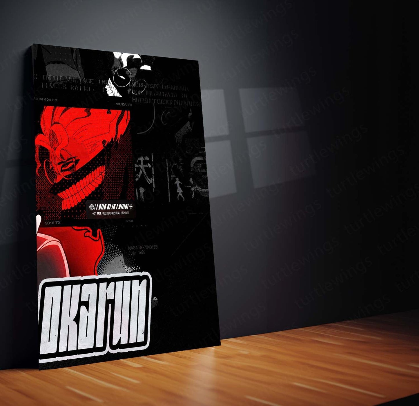 Anime Metal Poster Set of 3 | Okarun Dandadan Red Aura Triptych Wall Art