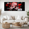 Anime Metal Poster Set of 3 | Okarun Dandadan Red Aura Triptych Wall Art